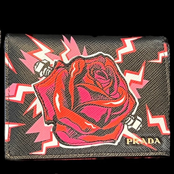PRADA - 2019 Collection by Miuccia Prada & Raf Simons Frankenstein Rose Wallet - Picture 3 of 10